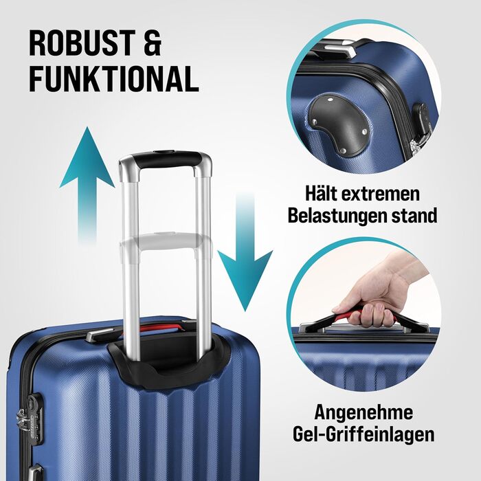 Набір валіз Monzana® 3шт (M-L-XL), зелений - з замком, органайзером та вагами. Trolley, валіза з жорсткою оболонкою, Gepäck-Set