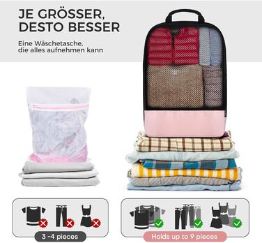 Набір кубиків для пакування багажу BAGLHER - Компактний органайзер для подорожей, рожевий