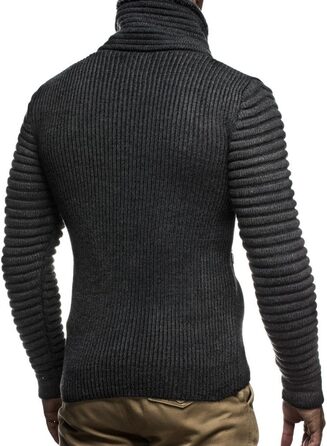 Чоловічий кардиган Leif Nelson з блискавкою, Regular Fit, довгі рукави, антрацитовий/чорний колір, Розмір: M