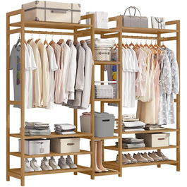 Підставка для одягу, вільна, багатофункціональна, для спальні, стабільна, містка, для підвішування одягу, легка збірка, з вішалкою 170 x 30 x 150 см