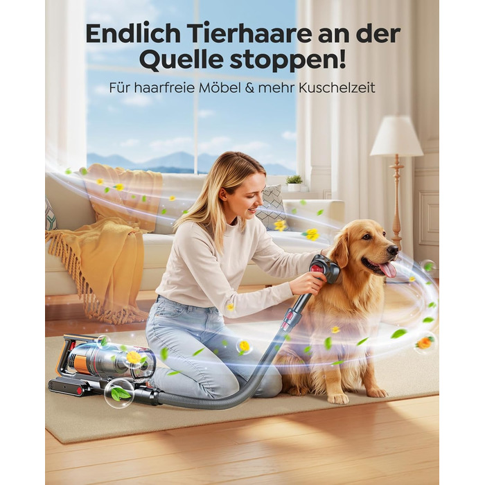 Бездротовий акумуляторний пилосос Fieety 600W з турбощіткою для тварин, 65 хвилин роботи, 8-шарова фільтрація та ароматерапією, для дому, авто та твердих поверхонь