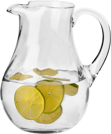 Krosno - Water Pitcher Glass Pitcher 1600 ml Romance Collection - Crystalline Glass Wine Carafe Red Wine Water Carafe Carafe for Drinks Glass Carafe Water and Juices Whisky Ice