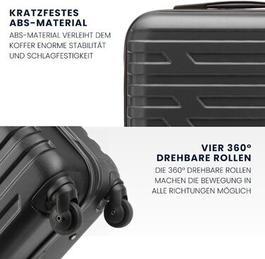 WITTCHEN A-line II Carry-on Suitcase, Cabin Luggage, Hand Luggage, Rolling Suitcase, Travel Suitcase, Boarding Suitcase, Hard Shell, ABS, High-Quality and Stable, Size S (Gray)