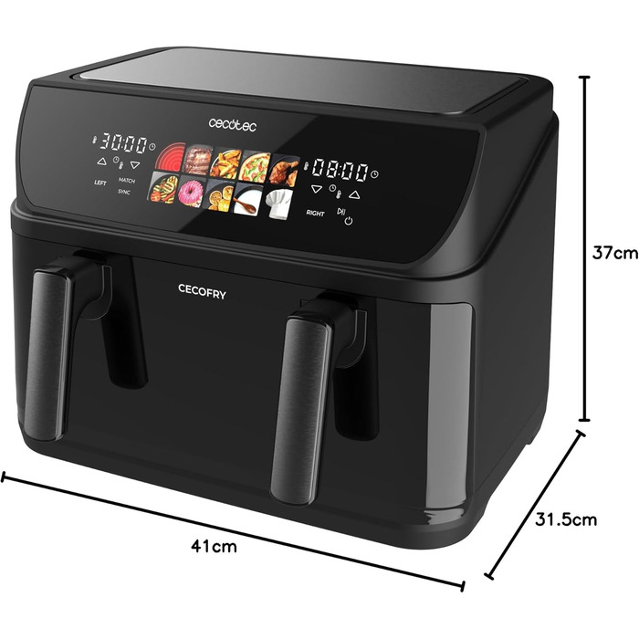 Фритюрниця Cecotec Cecofry & Grill Duoheat 10000 10л з грилем, подвійним нагріванням, 2800 Вт, регулюванням температури 40-200°C та 10 програмами
