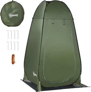 Outsunny Pop-Up Camping Shower Tent & Toilet Privacy Shelter with Carry Bag - Portable Outdoor Changing Room & Shelter - 126x124x189cm