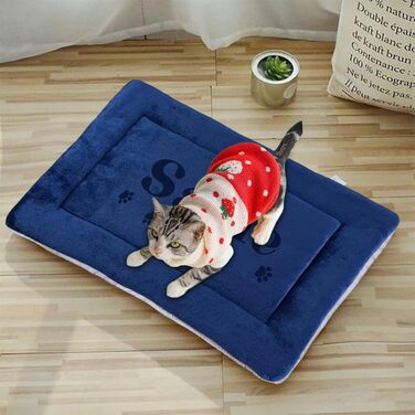 Персоналізована килимок для собак, індивідуальне собаче ліжко для вольєру, миється, килимок для сну домашніх тварин, подарунок для любителів собак та котів (69x52 см, блакитний)