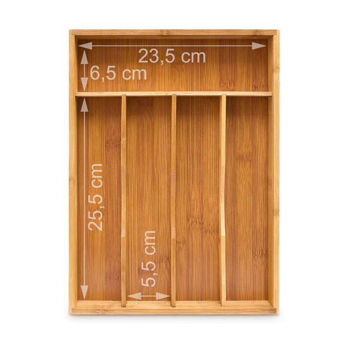 Relaxdays Cutlery Box Bamboo 34x25x4.5cm