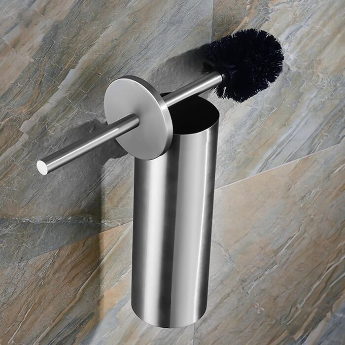 EXLECO Щітка для унітазу з нержавіючої сталі з запасним наконечником, підставка, комплект для ванної кімнати, золота