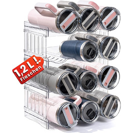 Gracenal Stackable Bottle Rack, Bottle Holder for Kitchen Cabinet, Bottle Organizer, Refrigerator Beverage Organizer, 4 Layers Stanley Cup Accessories for 1.2L Bottles