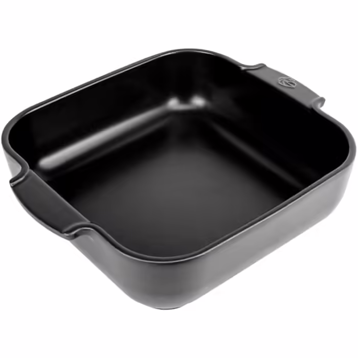 Керамічна квадратна форма для запікання Peugeot Appolia з ручками, 28x28 см, 2 л, біла/сатин чорна