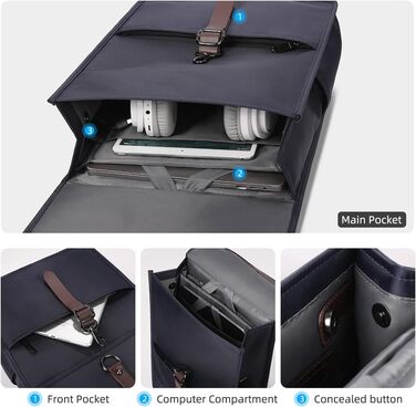 Рюкзак для ноутбука чоловічий/жіночий, 15.6 дюймів, з USB-портом, для подорожей, навчання, велосипеда, блакитний