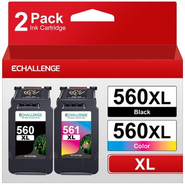 Комплект картриджів ECHALLENGE PG-560XL та CL-561XL для принтерів Canon Pixma TS5350, TS5351, TS5352, TS5353, TS7450, TS7451 (чорний, кольоровий, 2 шт)