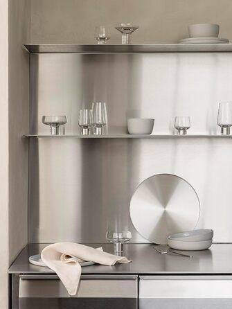 Blomus Tray -Peasy- Serving Tray made of Stainless Steel | Decorative Tray Round with Rim ⌀ 30cm (S, Stainless Steel)