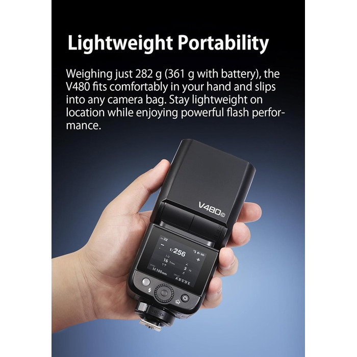 Спалах Godox V480C Touchscreen для Canon: TTL, HSS 1/8000s, GN50