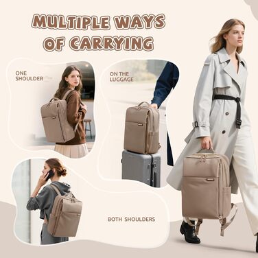 Рюкзак для ноутбука 16 дюймів, водонепроникний, для чоловіків та жінок, для школи, подорожей та велосипеду (Коричневий)