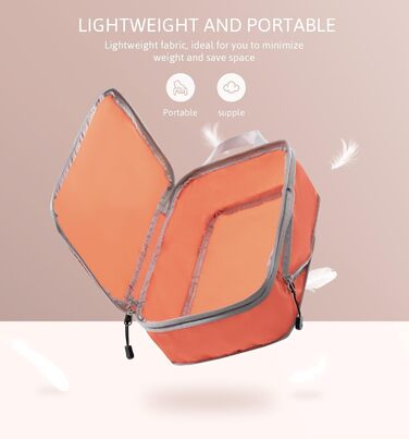 Набір компресійних кубиків для валіз Meowoo (4 шт.) - Органайзер для подорожей, водонепроникний (XL, L, 2×M), для ручної поклажі та валіз, помаранчевий