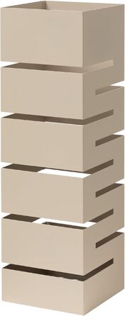 Сумка для парасольки Baroni Home з металу з геометричним різьбленням, з гачками та знімним піддоном для збору води - для дому та офісу, чорний, 15,5x15x49 см, пудровий