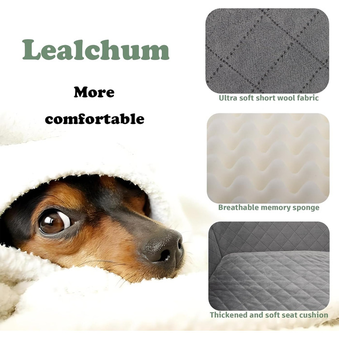 Автомобільний лежак для собак до 25 кг з кріпленнями та кишенями (Чорний/Сірий, Великий)