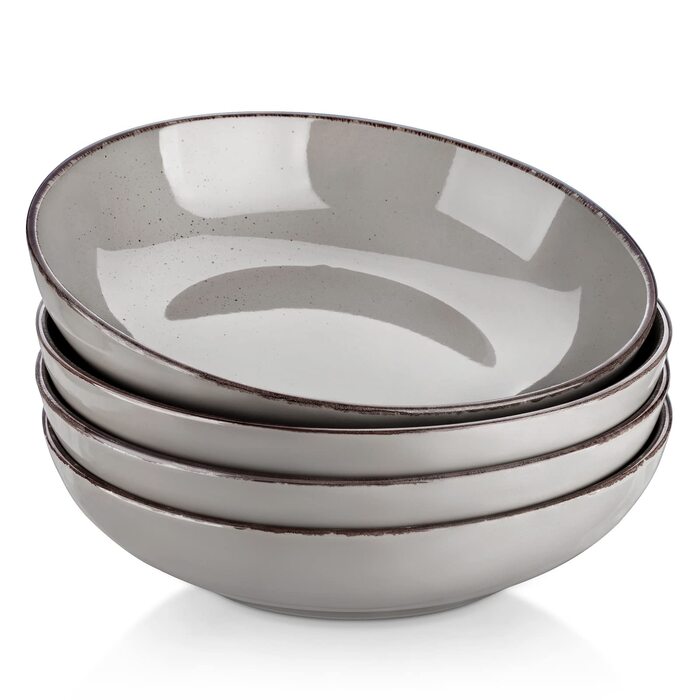 Набір супових тарілок Vancasso HARUKA Navia-gray, 4 шт, 1000 мл, кераміка