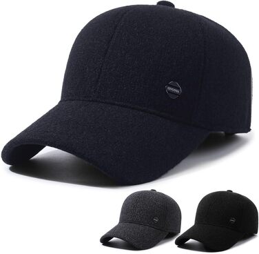 Кепка YAMEE для чоловіків, зимова бейсболка з відкидним навушником, тепла шапка-кепка, універсальний розмір (2361*ДНК)