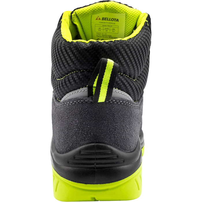 Робочі черевики Bellota Bota Serraje Comp+ S1P, чорно-зелені, 42 EU