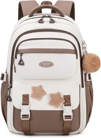 Дитячий рюкзак для дівчаток Kinderrucksack, 18L, 2-7 клас, легкий, з дихаючою спинкою та м'якими лямками, для школи, підлітки 7+ років, колір кавовий