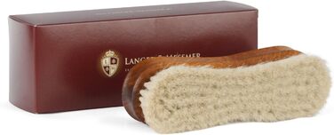 Langer & Messmer Premium Shoe Brush made of fine goat hair for polishing your shoes - The polishing brush for professional shoe care - Shoe brush in shoemaker quality