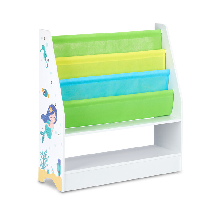 Relaxdays Children's Shelf with 2 Boxes & 3 Hanging Pockets