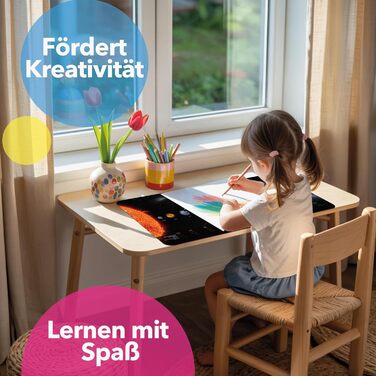 Підкладка для дитячого столу Lineo® з сонячною системою, 80x40 см | Водостійка килимок на стіл | Deskpad