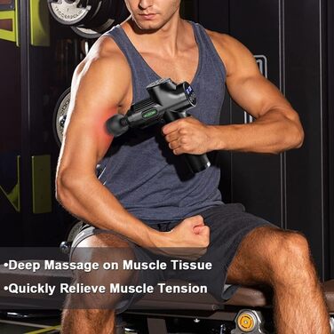 Масажер для м'язів ALDOM Massage Gun: електричний масажний пістолет з 30 швидкостями та 8 насадок (чорний)