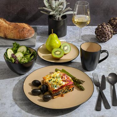 Набір посуду Gibson Soho Lounge, 16 предметів (сервіз на 4 особи), кераміка, бежевий колір