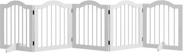 Парапет для собак PawHut, 5 секцій, 261.5 x 61 см, розкладний, з дверцятами, білий