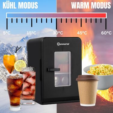 Sommertal KS15 Mini Refrigerator, cooling and heating, 15L capacity, 230V for room outlet and 12V DC for car, beer refrigerator, beverage refrigerator, small portable minibar