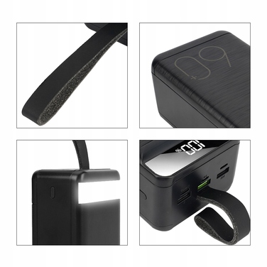 Повербанк 60000 mAh з 3 USB-портами та LED-індикатором для зарядки телефону