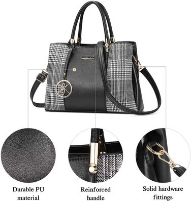 Жіноча сумка-шопер VINBAGGE з PU шкіри, чорна. Сумка через плече для офісу та на кожен день