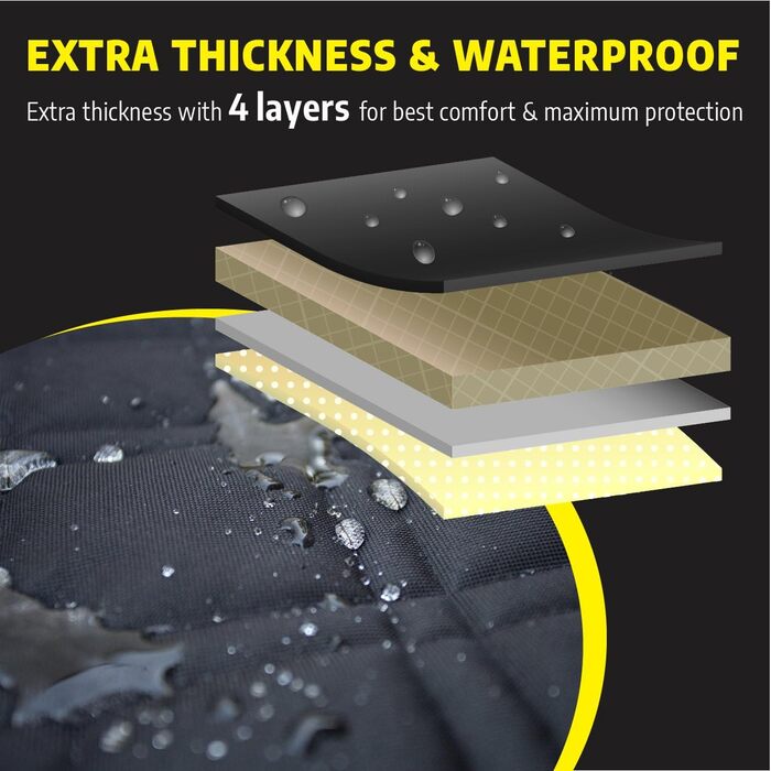 Meadowlark® Автоковдра для собак на заднє сидіння - Водостійка, повна комплектація, сітчасте вікно, захист від шерсті, бруду та подряпин, 2 чохли на підголівники, XL, Чорний (152.5 x 162.5 см)