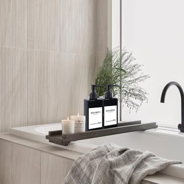 Набір дозаторів для мила Roselee (4 шт.), 500 мл, чорний. Дозатори для душу, шампуню, мила. Пластикові дозатори з воронкою та вологостійкими етикетками для кухні, ванної кімнати.