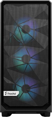 Корпус для ПК Fractal Design Meshify 2 Compact Black ATX Mid Tower, RGB, загартоване скло (Light Tint), високий повітряний потік