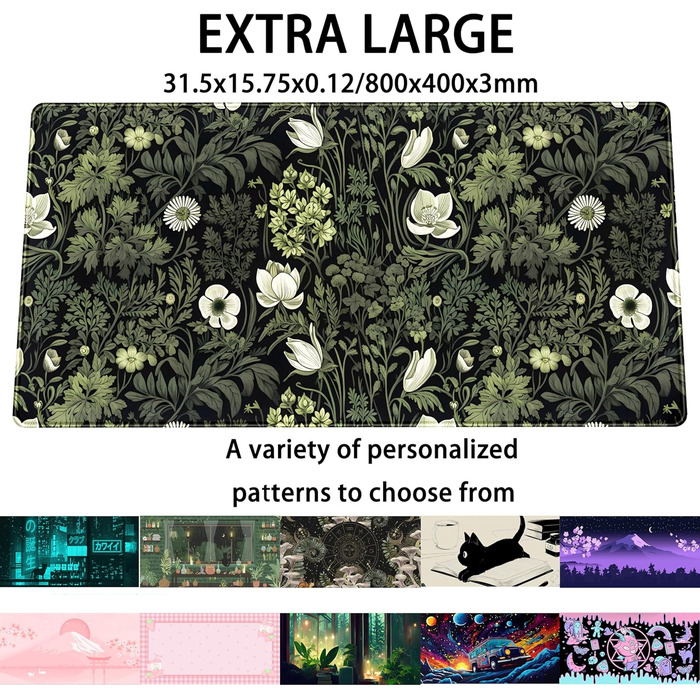 Килимок на стіл Moon Mushroom Gaming з принтом темних карт Таро, XXL 80x40 см, килимок під мишу та клавіатуру