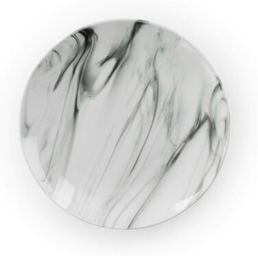 Набір посуду Elama, 16 предметів, чорно-білий мармур, глянцевий