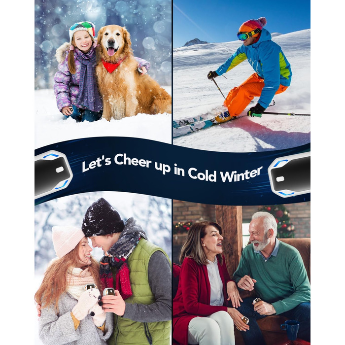 Електричні грілки для рук PHEJIE, 2 шт. - 3 режими нагріву, портативні, для активного відпочинку, кемпінгу, гольфу, подарунок для жінок та чоловіків (чорний/білий)