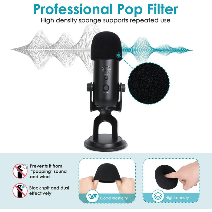 Кріплення для мікрофона Blue Yeti з поп-фільтром - Blue Yeti X, Youshares, для студії, подкастів, стрімінгу