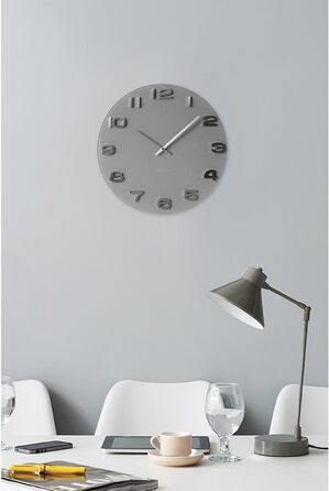 Karlsson Vintage Wall Clock - Grey - Ø35cm - Round - Glass - Modern Living Room Wall Clock - Wall Clocks