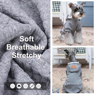 BEAUTYZOO Dog Hooded Sweatshirt for Small, Medium, and Large Dogs, Winter, Autumn, Warm Dog Clothes for Puppies, S, M, Dogs, Girls, Boys, Dog Sweater, Shirt, Hoodies with Pocket, (XS (Back: 10