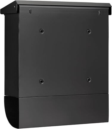 Поштова скринька Burg Wächter Vario ANT з газетницею та табличкою для імені, оцинкована сталь, формат DIN C4, 2 ключі, чорна (RAL 7016)