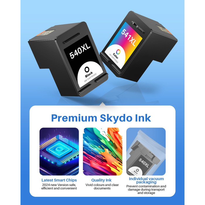 Комплект картриджів 540XL та 541XL для принтерів Canon Pixma TS5150, TS5151, TS5100, MG3650, MG3550, MX525, MG3150, MG3250 (чорний та кольоровий), сумісні