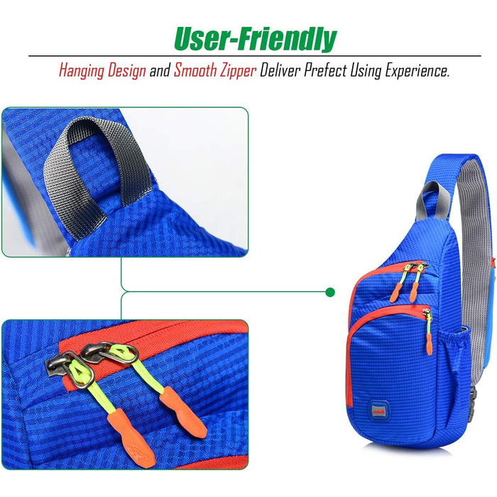 Водонепроникний рюкзак-слінг з нейлону з нагрудною кишенею для чоловіків та жінок, Gisdanchz, 36*18*9 см, в клітинку, зелений