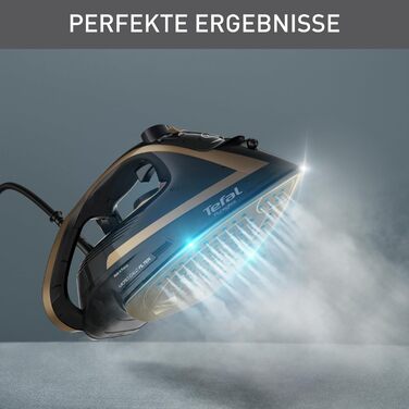 Tefal FV8064 Puregliss Steam Iron | 3000 Watts | 280 g/min Steam Boost | 0-50 g/min Variable Steam | Vertical Steam | Durilium AirGlide Autoclean Soleplate | Micro-Calc Filter | Black/Gold Black / Gold
