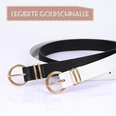 Жіночий шкіряний ремінь JasGood з золотою пряжкою, 120 см (підходить для талії 91-105 см)