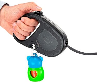 Рулетка для собак Ferplast Flippy ONE, чорна, до 25 кг, 5 м